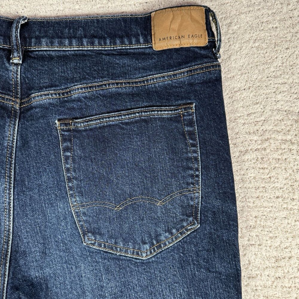American Eagle Jeans Mens 36x30 Blue Relaxed Straight‎ Medium Wash Denim - Picture 7 of 9